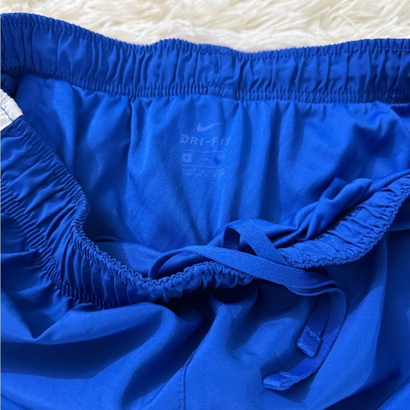 Nike Blue and White Athletic Shorts with Elastic Waistband - Picture 3 of 4